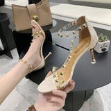 アイボリー | ハイヒールサンダル レディーススタッズ飾り 春 | SUNSHINE CLOSET