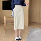 アイボリー | フェイクレザースカート タイトスカート 春 | ANGELCLOSET