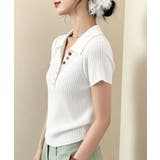 襟付きサマーニットレディース 春夏トップス新作 大人可愛い | SUNSHINE CLOSET | 詳細画像10