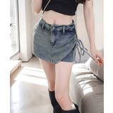 サイドリボンデニムショートパンツスカート | ANGELCLOSET | 詳細画像1