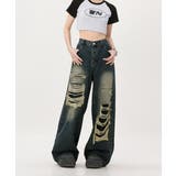 ダメージバギーデニムパンツヴィンテージ風 | SUNSHINE CLOSET | 詳細画像9 