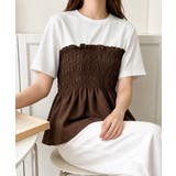 異素材切り替えトップスレディース ビスチェレイヤード風Tシャツ ペプラムトップス… | SUNSHINE CLOSET | 詳細画像11 