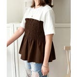 異素材切り替えトップスレディース ビスチェレイヤード風Tシャツ ペプラムトップス… | SUNSHINE CLOSET | 詳細画像12 