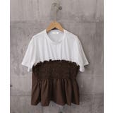 異素材切り替えトップスレディース ビスチェレイヤード風Tシャツ ペプラムトップス… | SUNSHINE CLOSET | 詳細画像17 