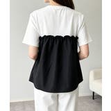 異素材切り替えトップスレディース ビスチェレイヤード風Tシャツ ペプラムトップス… | SUNSHINE CLOSET | 詳細画像4 