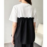 異素材切り替えトップスレディース ビスチェレイヤード風Tシャツ ペプラムトップス… | SUNSHINE CLOSET | 詳細画像7 
