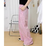 チェック柄ワイドパンツ ハイウエスト薄手 | SUNSHINE CLOSET | 詳細画像21 