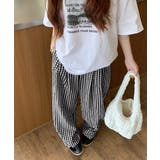 チェック柄ワイドパンツ ハイウエスト薄手 | SUNSHINE CLOSET | 詳細画像4 