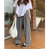 チェック柄ワイドパンツ ハイウエスト薄手 | SUNSHINE CLOSET | 詳細画像7 