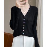 レディース カラーボタンパンチングニットカーデ 大人可愛いサマーニット羽織りきれ… | SUNSHINE CLOSET | 詳細画像5 