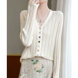 レディース カラーボタンパンチングニットカーデ 大人可愛いサマーニット羽織りきれ… | SUNSHINE CLOSET | 詳細画像7 