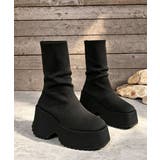 ボリュームソールショートブーツ美脚脚長 厚底ブーツミドル丈レディースプラットフォ… | SUNSHINE CLOSET | 詳細画像17
