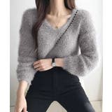 モヘア調ニット Vネックシャギートップス | SUNSHINE CLOSET | 詳細画像1 