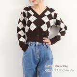 アーガイル柄 ニットカーディガン レトロ | SUNSHINE CLOSET | 詳細画像15