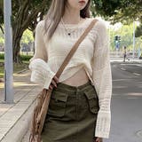 透かし編みニットトップス レディース長袖 | SUNSHINE CLOSET | 詳細画像1