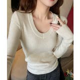 裏起毛ニットトップス Vネックリブニット | SUNSHINE CLOSET | 詳細画像2 