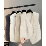 ふわふわファーベストVネックニットベスト | SUNSHINE CLOSET | 詳細画像12 