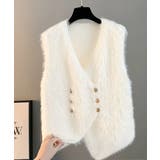 ふわふわファーベストVネックニットベスト | SUNSHINE CLOSET | 詳細画像14 