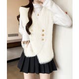 ふわふわファーベストVネックニットベスト | SUNSHINE CLOSET | 詳細画像4 