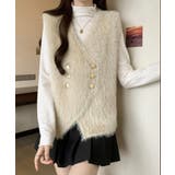 ふわふわファーベストVネックニットベスト | SUNSHINE CLOSET | 詳細画像7 