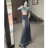 デニムロングスカート バックスリット韓国 | SUNSHINE CLOSET | 詳細画像4 