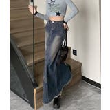 デニムロングスカート バックスリット韓国 | SUNSHINE CLOSET | 詳細画像8 