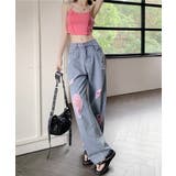 ピンク ダメージデニムパンツ レディース | SUNSHINE CLOSET | 詳細画像5 