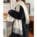 ドット柄 大判マフラーフリンジストール冬 | SUNSHINE CLOSET | 詳細画像10 