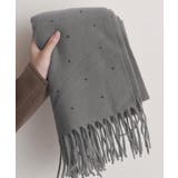 ドット柄 大判マフラーフリンジストール冬 | SUNSHINE CLOSET | 詳細画像12 