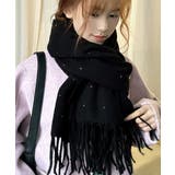 ドット柄 大判マフラーフリンジストール冬 | SUNSHINE CLOSET | 詳細画像5 