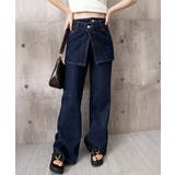 レイヤード風デニムパンツ レディース ゆったり | SUNSHINE CLOSET | 詳細画像12 