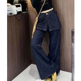レイヤード風デニムパンツ レディース ゆったり | SUNSHINE CLOSET | 詳細画像5 