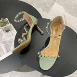 ミントグリーン | ハイヒールサンダル レディーススタッズ飾り 春 | SUNSHINE CLOSET
