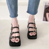 韓国 厚底 ヒールサンダル レディース | SUNSHINE CLOSET | 詳細画像4