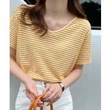 ボーダー柄Tシャツ Vネックカットソー夏 | ANGELCLOSET | 詳細画像17