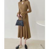 キーホールネックリブニットワンピース秋冬 | SUNSHINE CLOSET | 詳細画像3 