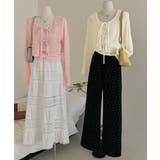 Uネックニットキャミ 透かし編みカーディガン 薄手ニットアンサンブル | SUNSHINE CLOSET | 詳細画像15 