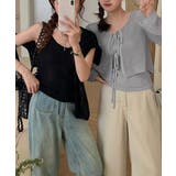 Uネックニットキャミ 透かし編みカーディガン 薄手ニットアンサンブル | SUNSHINE CLOSET | 詳細画像5 
