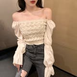 ベージュ | シャツブラウス スクエアネック レディース | SUNSHINE CLOSET