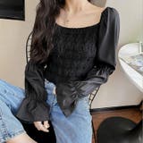 ブラック | シャツブラウス スクエアネック レディース | SUNSHINE CLOSET