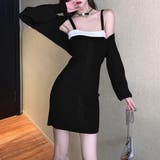 ブラック | ニットボレロ ミニワンピースセットアップ | ANGELCLOSET