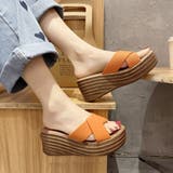 オレンジ | 厚底サンダル ウエッジソール 風 | SUNSHINE CLOSET