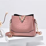 B型押し*ピンク | クロコ型押し ショルダーバッグ 大容量 | SUNSHINE CLOSET