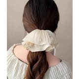 パール付きシュシュ 上品プリーツヘアゴム | SUNSHINE CLOSET | 詳細画像4 