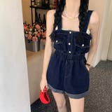 デニムサロペットショート丈オールインワン | SUNSHINE CLOSET | 詳細画像1 