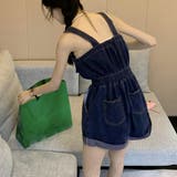 デニムサロペットショート丈オールインワン | SUNSHINE CLOSET | 詳細画像8 
