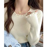 フリル リブニットトップス クルーネック | SUNSHINE CLOSET | 詳細画像1