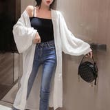 ロングカーディガンレディース シースルー | ANGELCLOSET | 詳細画像1