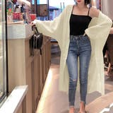 ロングカーディガンレディース シースルー | ANGELCLOSET | 詳細画像8