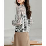 透かし編みシアーカーディガン レディース可愛いサマーニット羽織り きれいめ春夏服… | SUNSHINE CLOSET | 詳細画像3 